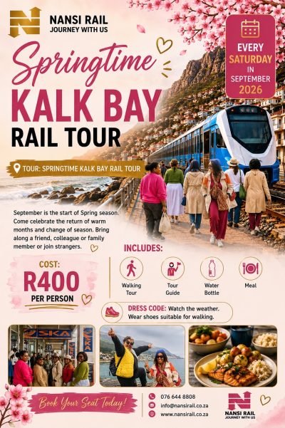 e0563f52-c7c3-411e-b5c8-20e8ab49f6cc SPRINGTIME KALK BAY RAIL TOUR